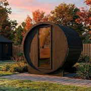 SaunaLife Model E6WB Ergo Series Outdoor Sauna Barrel Kit, Rear Window, DIY, Paint Included, Up to 3 Persons