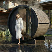 SaunaLife Model E7B Ergo Series Outdoor Sauna Barrel Kit, DIY, Paint Included, Up to 4 Persons