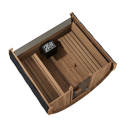 SaunaLife Model E7W Ergo Series Outdoor Sauna Barrel Kit, Rear Window, Up to 4 Persons