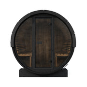 SaunaLife Model E8GB Ergo Series Outdoor Sauna Barrel Kit, Glass Front, DIY, Paint Included, Up to 6 Persons