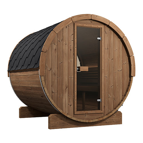 SaunaLife Model E8W Ergo Series Outdoor Sauna Barrel Kit, Rear Window, Up to 6 Persons