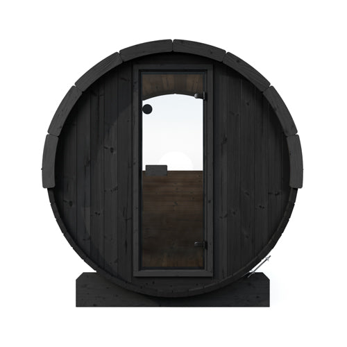 SaunaLife Model E8WB Ergo Series Outdoor Sauna Barrel Kit, Rear Window, DIY, Paint Included, Up to 6 Persons