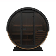 SaunaLife Model EE6G Ergo Elegance Series Outdoor Sauna Barrel Kit, Glass Front, Up to 4 Persons