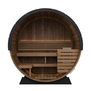 SaunaLife Model EE6G Ergo Elegance Series Outdoor Sauna Barrel Kit, Glass Front, Up to 4 Persons