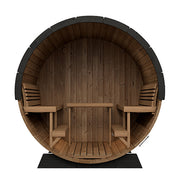 SaunaLife Model EE8GB Ergo Elegance Series Outdoor Sauna Barrel Kit, Glass Front, DIY, Paint Included, Up to 6 Persons