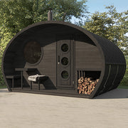 SaunaLife Model G11B Garden Series Outdoor Home Sauna Suite Kit, DIY, Paint Included, Up to 8 Persons