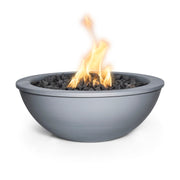 Sedona 27 inch powder coat fire bowl side view showing rounded profile and burner detail