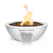 Sedona 27 inch powder coat fire and water bowl white finish — The Outdoor Plus fire water feature