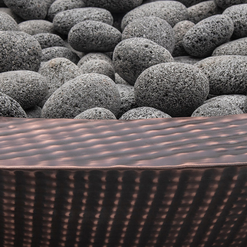 Hand-hammered copper finish detail - The Outdoor Plus Cazo