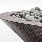 Cazo hammered copper ledge with lava rock