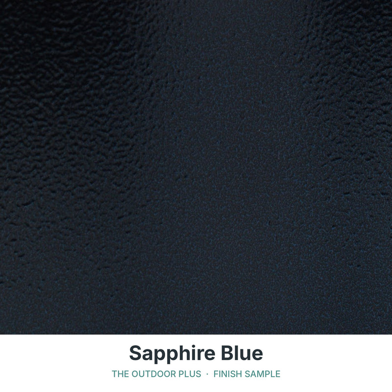 Sapphire Blue finish sample - The Outdoor Plus