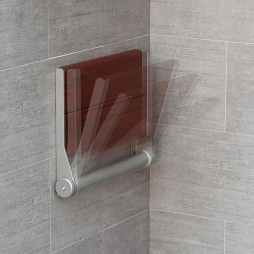 ThermaSol Shower Seat Bamboo, Folding Wall-Mount