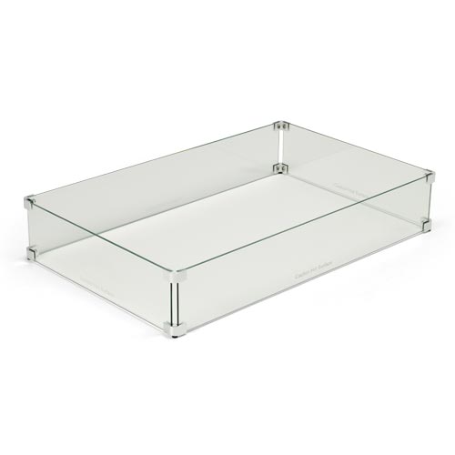 HPC Rectangle Glass Fire Pit Wind Guard