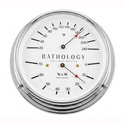 Bathology PreciseTemp 420 Commercial Sauna Room Thermometer & Hygrometer, Chrome, Round, 5-7/8"