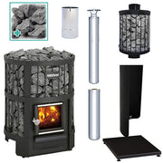 Harvia Legend 150 SS WH Pkg Wood-Burning Sauna Stove Package, 16kW