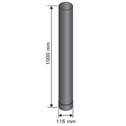 Harvia WZ115100 Sauna Stove Smoke Pipe, 1m x 115mm