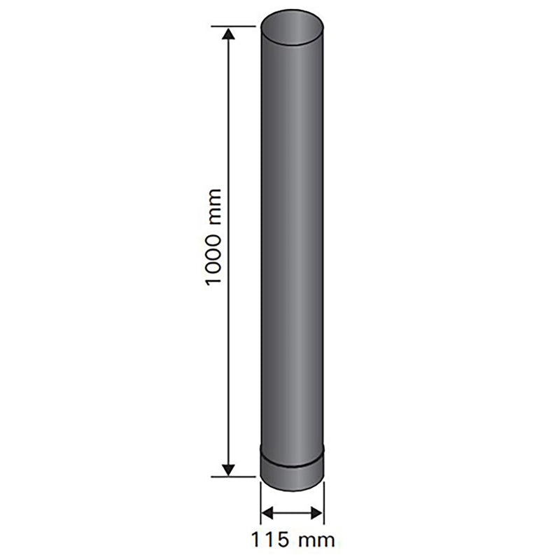 Harvia WZ115100 Sauna Stove Smoke Pipe, 1m x 115mm