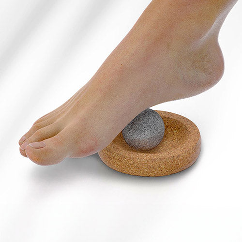 Hukka Mini SoleJoy Sauna Massage Stone w/ Natural Cork Base, Sphere