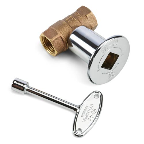 HPC Polished Chrome Flange and Key with 1/2" Straight Valve