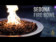 The Outdoor Plus hammered copper fire bowl — live flame demonstration