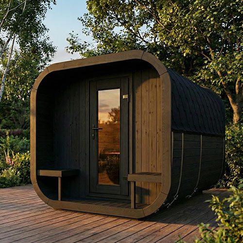 SaunaLife Model CL12GCPB Cube Luxury Series Outdoor Home Sauna Suite Kit, DIY, Paint Included, Up to 8 Persons