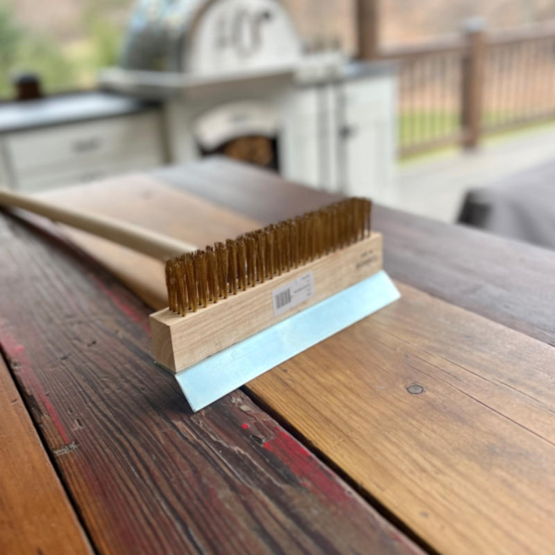 HPC Forno de Pizza Pizza Oven Brush w/ Scraper - Backyard Supply Direct