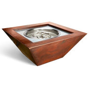 HPC 36" Sq Sierra Hammered Copper Fire Bowl