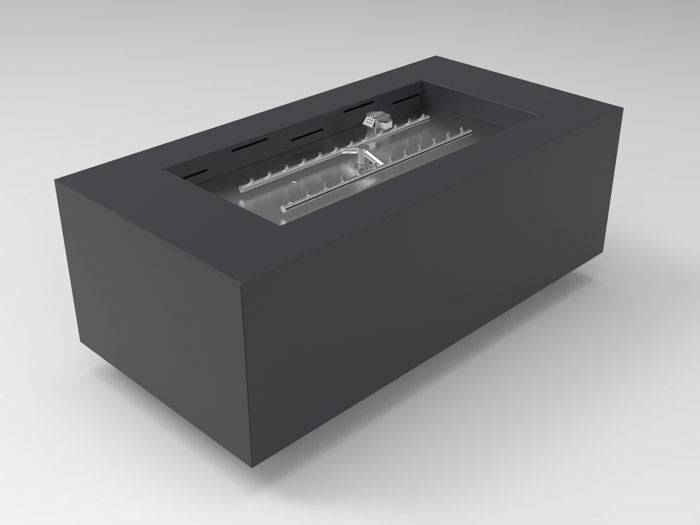 HPC 48" x 24" Rectangular Metal Enclosure with Fire Pit Burner