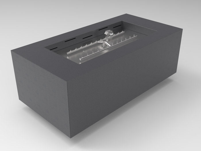HPC 48" x 24" Rectangular Metal Enclosure with Fire Pit Burner